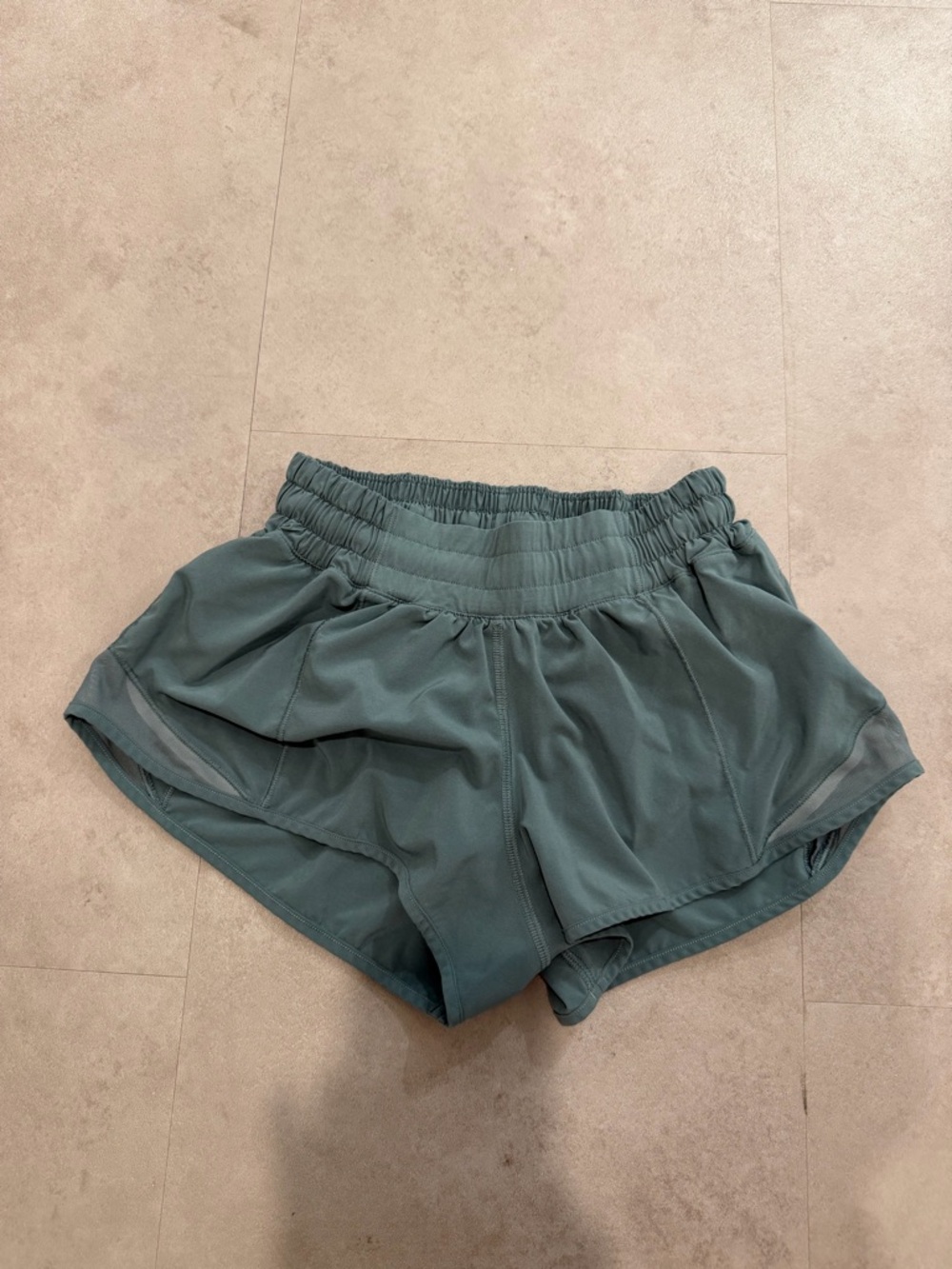 lululemon Teal Low-Rise 2.5” inseam Hotty Hot Shorts